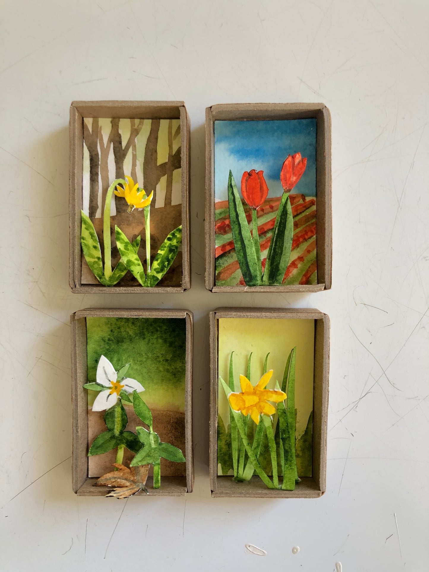 Matchbox Dioramas: Spring Flowers