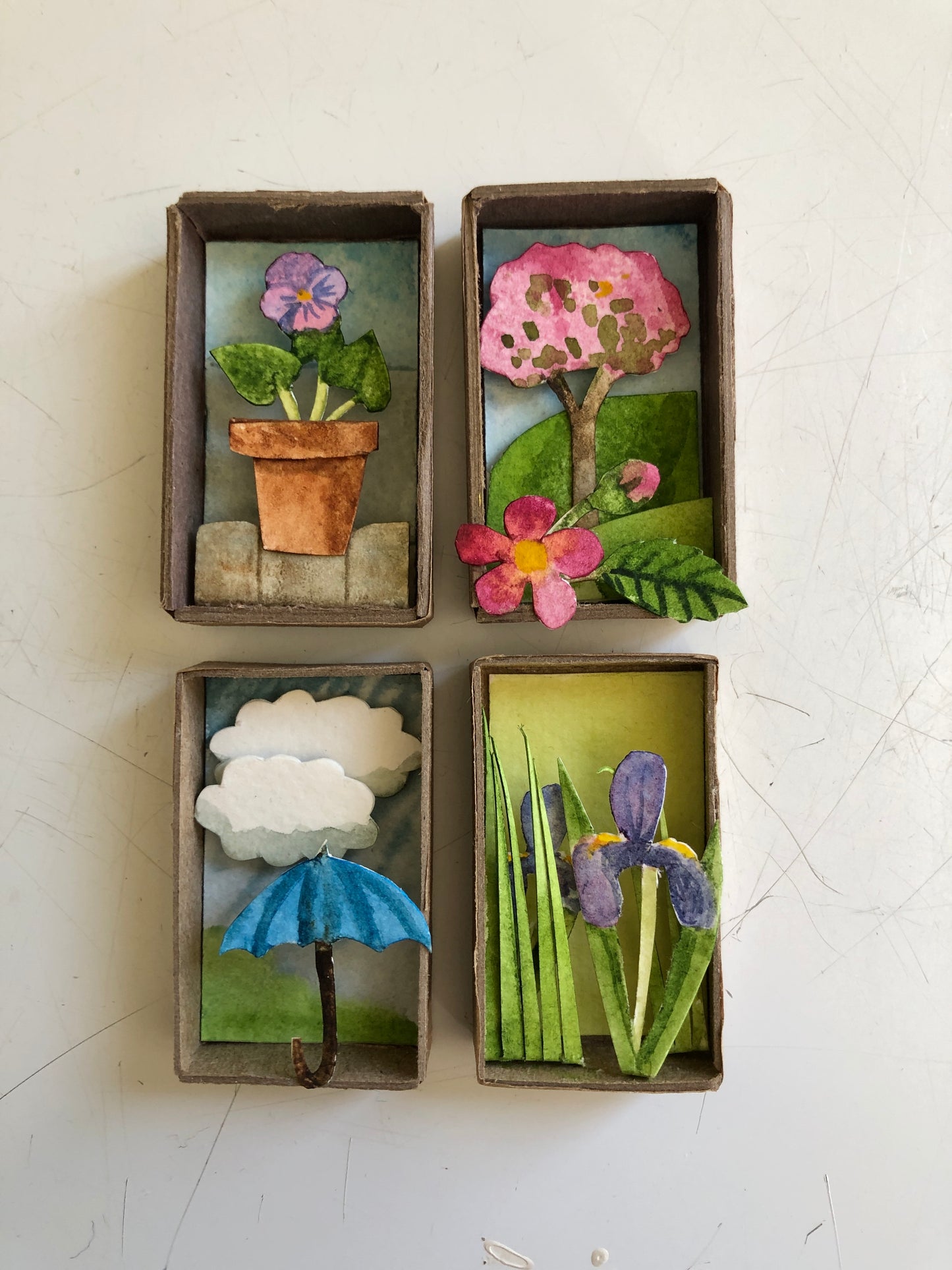 Matchbox Dioramas: April Showers